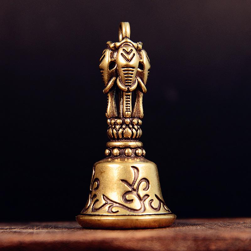 Tibetan Bronze Bell Antique Bell Christmas Tree Pendant Brass Handicraft Magic Bell Wind Bell Shui Feng Bells For Decoration