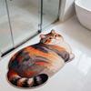 Tappetino da Bagno in Terra Diatomacea a Forma di Gatto Cartone Animato, Assorbente Acqua Antiscivolo Resistente all'Usura Zerbino per Bagno Ingresso WC