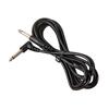 Black Electric Guitar Audio Cable with Noise Reduction, 6.5mm Straight to Bent Head