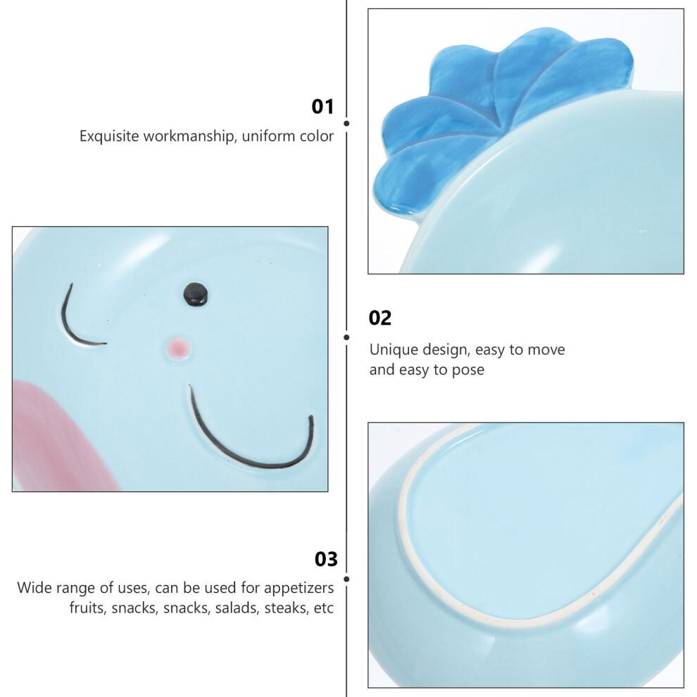 1pc Cartoon Whale Ceramic Plate for Kids
