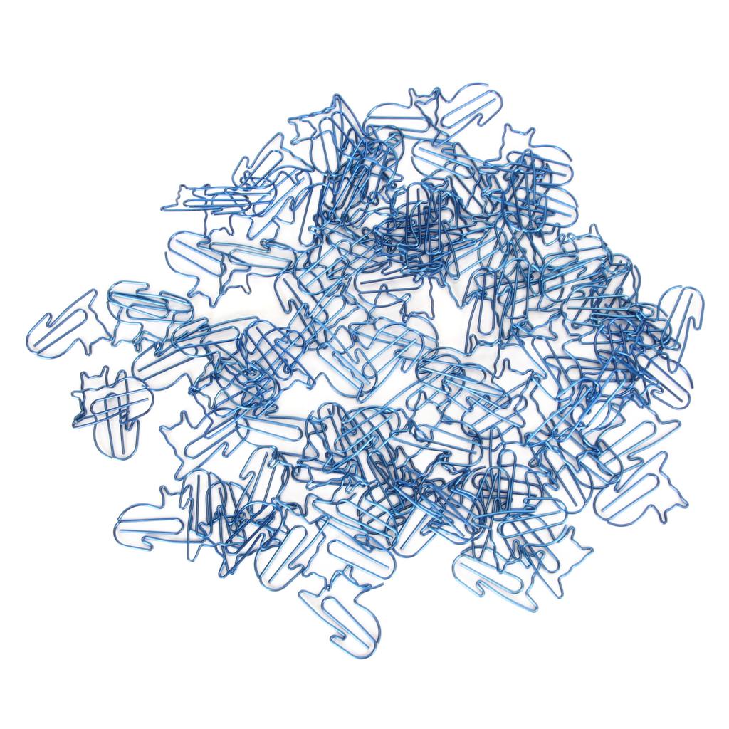 100 Stück Katzenform Büroklammern Rutschfestigkeit Verhindert Reißen Rostschutz Metallische Büroklammern f