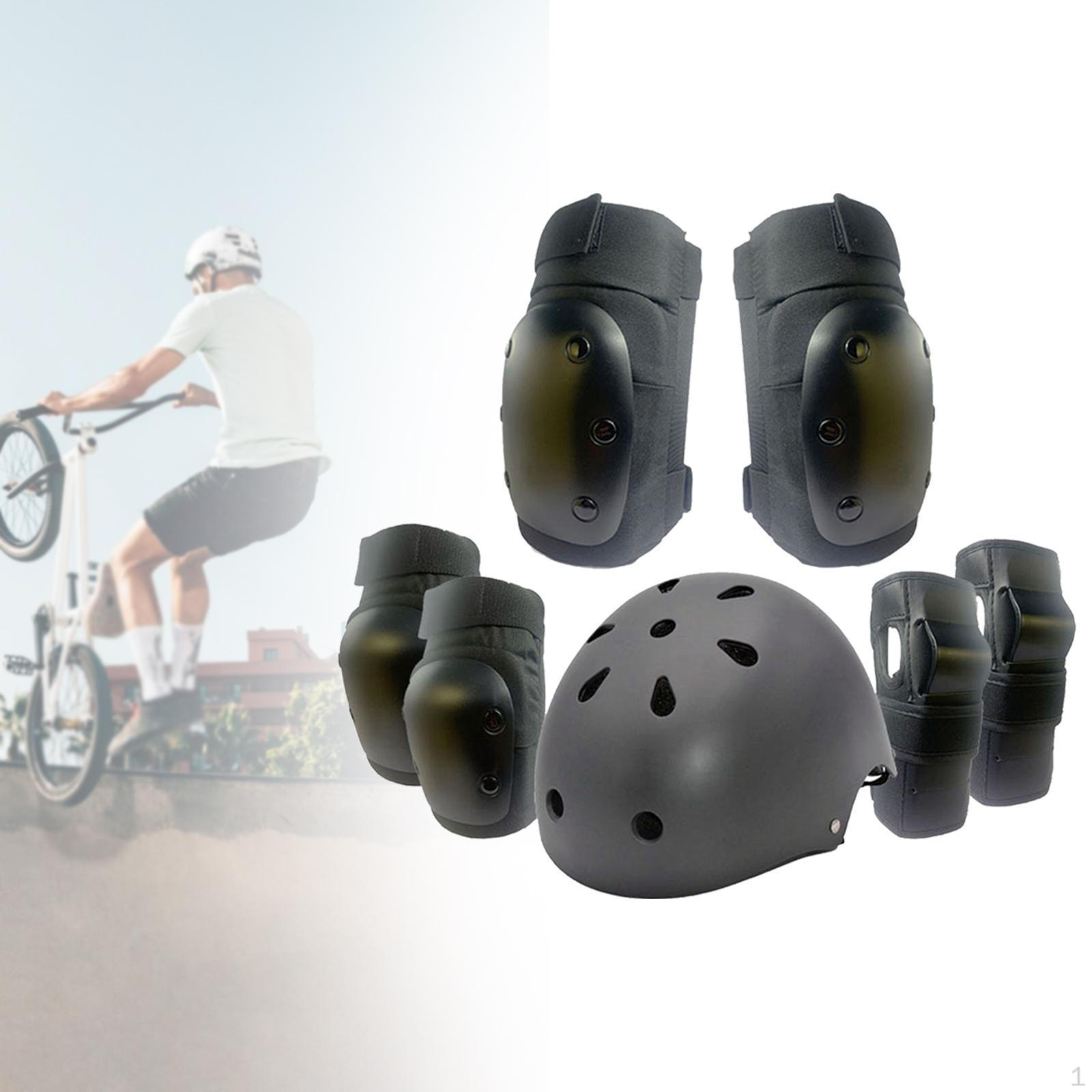 

Детский защитный комплект, регулируемый шлем, удобные ударопрочные наколенники, защита ладоней для XS