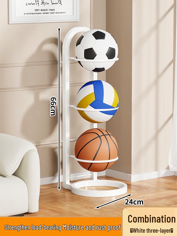 Foldable Multi-layer Sports Ball Storage Rack for Home