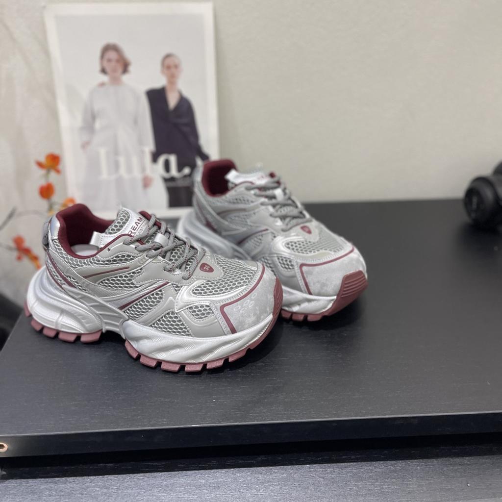 Leather Daddy Shoes Women's 2025 New Autumn Breathable Fashion Versatile Sports Casual Shoes Women's Thick-soled Lightweight Trendy