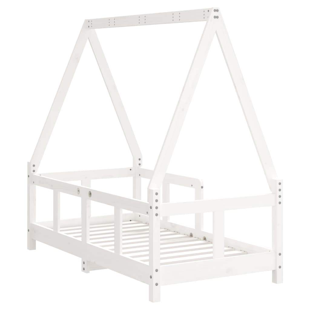 Children S Bed White 70x140 Cm Solid Pine Wood