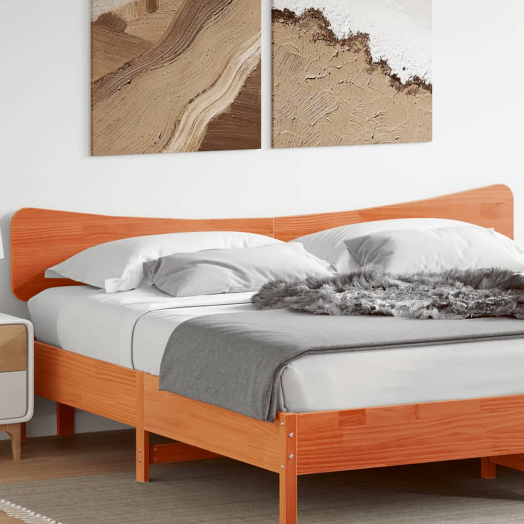 Headboard Wax Brown 200 cm Solid Pine Wood
