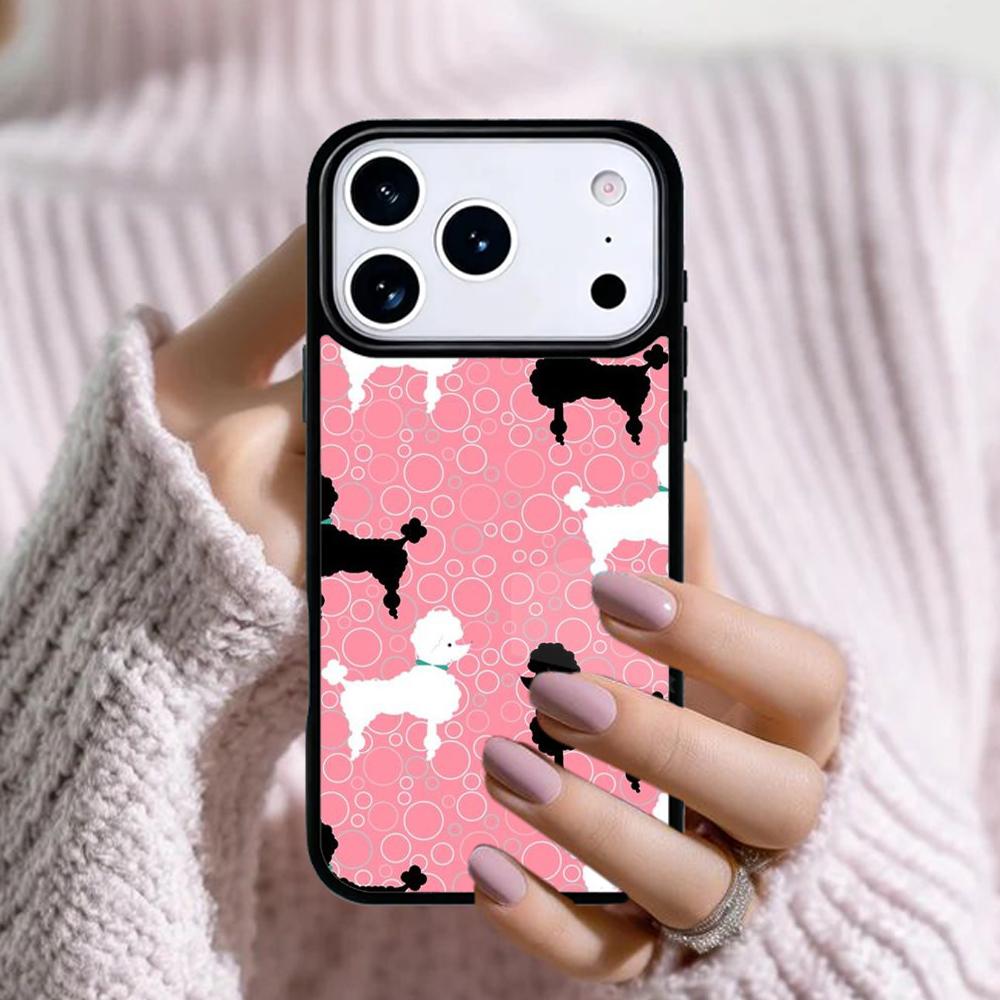 Cartoon Poodles Pattern Phone Case For Apple iPhone 17 Air 16E 15 14 Plus 13 12 11 Pro Max Mini Funda Cover