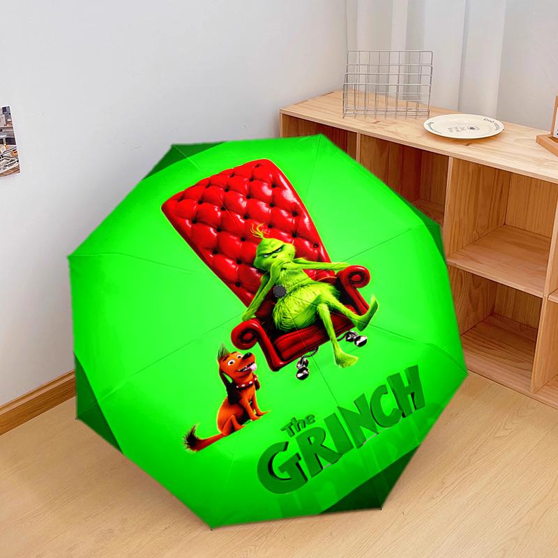 Grinch Christmas  Automatic Umbrella - Suitable Travel Outdoor Portable Umbrella Birthday Gift Daily Essentials