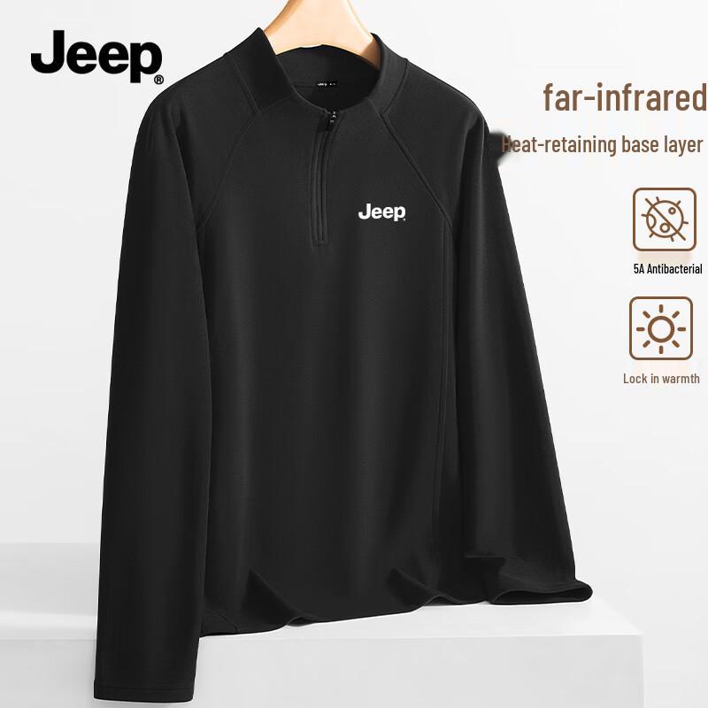 JEEP Men s Fleece-Lined Thermal Stand Collar T-Shirt XL