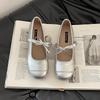 French ballet style light mouth bow girls flat shoes autumn one word comfortable buckle versatile Mary Jane single shoes