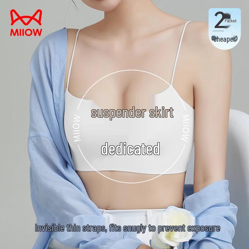 Maoren Women s Seamless Wireless Backless Bralette 2-Pack M (34/75ABC)
