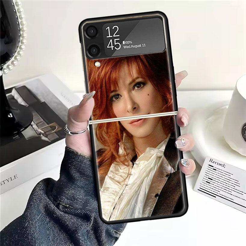 Mylene Farmer Cases For Samsung Galaxy Z Flip 4 5 6 7 3 Z Flip7 Flip6 Flip4 Flip5 Flip3 5G Hard Shockproof Fundas Cover