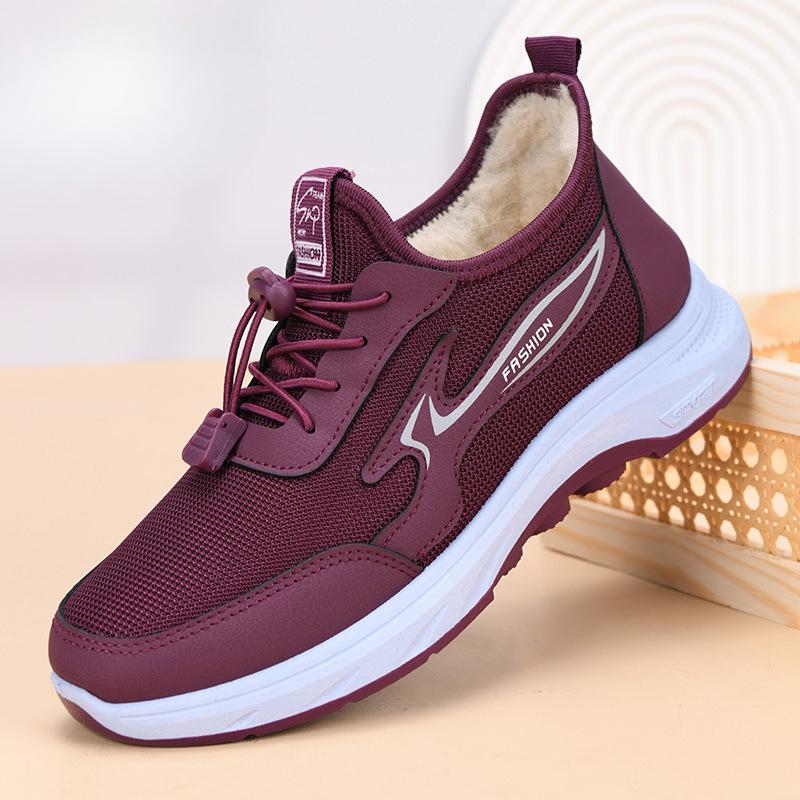 Baskets d'hiver pour femmes Chaudes Antidérapantes Confortables à Lacets Bottes en Coton 2025 Vêtements d'Extérieur Résistantes à l'Usure Légères Bottes de Neige