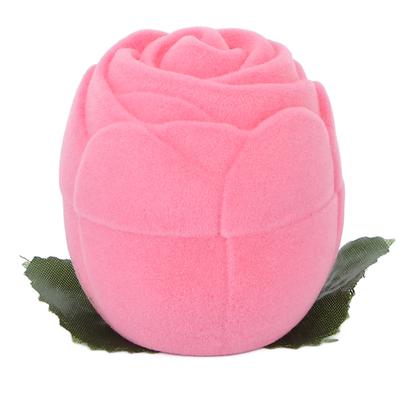 Caixa de anel de rosa rosa mini joias brincos suporte caso para proposta de noivado casamento