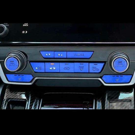 Aluminum Center Console AC CD Button Sticker Trim For Honda CR-V CRV 2017-2022