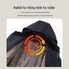 Men's Removable Rabbit Fur Lined Thickened Parka