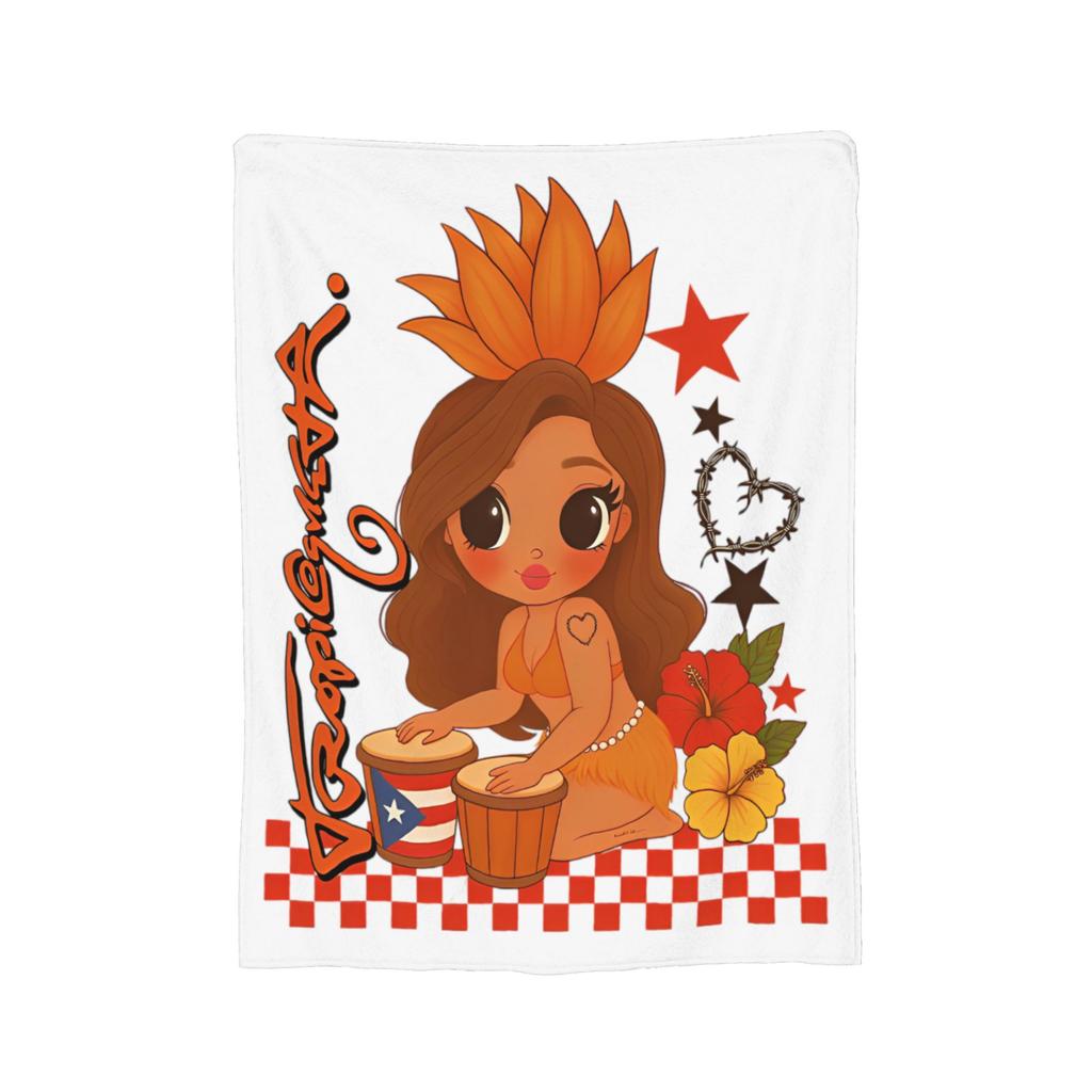 Karol G Tropicoqueta Album Blanket Coral Fleece Plush Printed Multifunction Warm Throw Blankets for Bedding Car Quilt