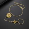 Náramek s dvojitou ochranou Nerezová ocel Wicca Čarodějnický uzel Tetragrammaton Pentagram Náramek Amulet Šperky Velkoobchod