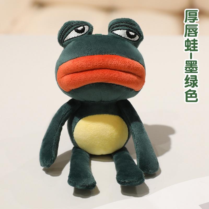 Grenouilles Moches Drôles Lèvres Épaisses Peluche Langue Tirée Pendentif Sac Déco Accrocher Porte-clés Cadeaux Pour Amis black