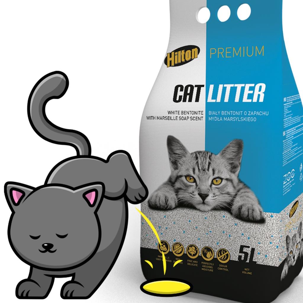Hilton Cat Litter White Soap 5L - White Bentonite Litter with a Soap Scent