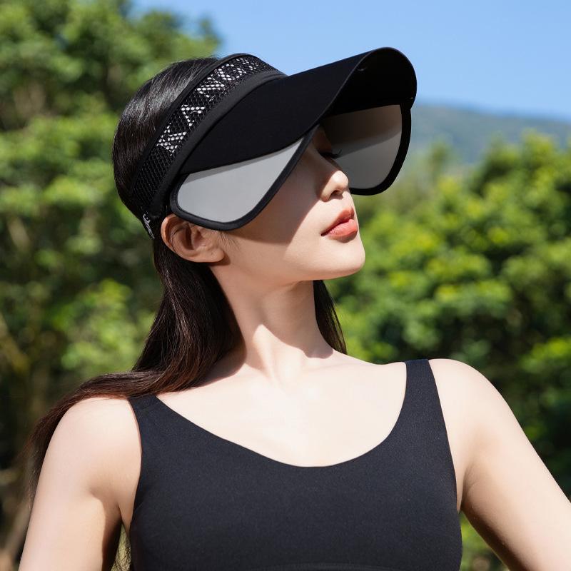 Summer new hat women's versatile letter pull plate sun protection empty top hat sports visor outdoor sun hat
