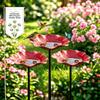 Handmade Metal Flower Garden Stake Bird Bath Bee Watering Station for Garden Bee Water Feeder Bowl  Outdoor Yard Decor
