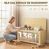 Rattan Storage Chest, 136 L, Storage Bench, Lift-Up Lid, 2 Safety Hinges, Oak