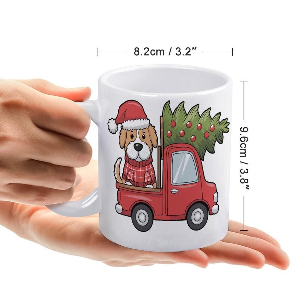 11oz Weiße Keramiktasse mit glänzendem Korpus und beidseitig bedrucktem Design, Perfekt für Kaffeeliebhaber und täglichen heißen Tee