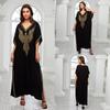 Embroidered Loose Women's Long Dress, Beach Dress, Sun Protection Cover Shirt