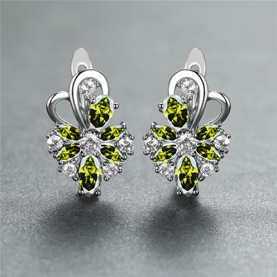 Boho  Color Bridal Water Drop Blue Stone Earrings Mystic Rainbow Zircon Butterfly Wedding Jewelry For Women