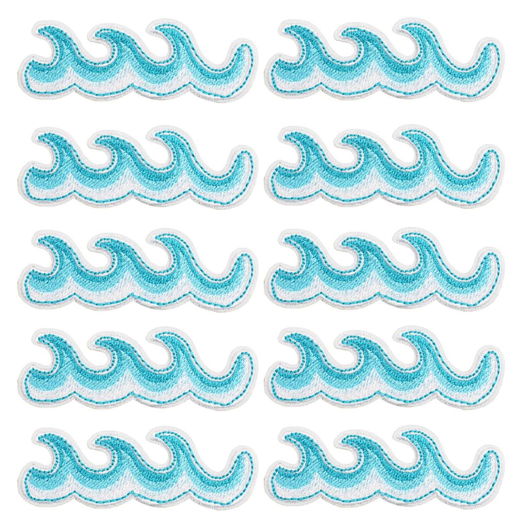 Wave Embroidery Cloth Sticker, Clothes Decoration Patch Sticker, Computer Embroidery Chapter Boy, Summer Surfing Sea Wave Embroidery Label