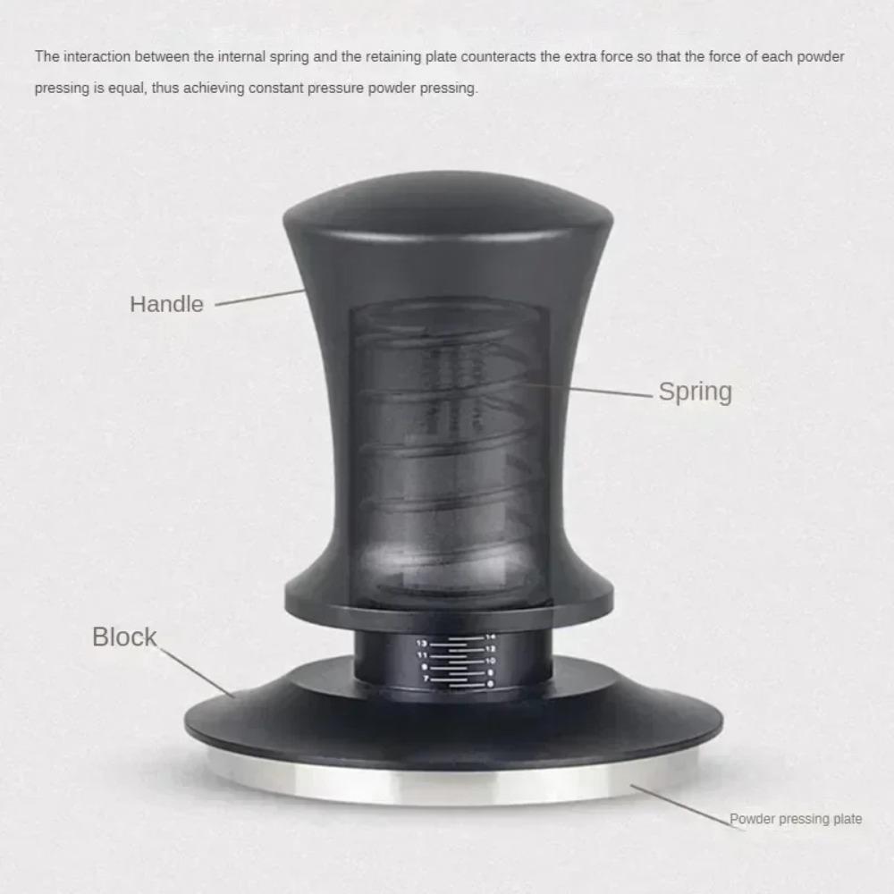Coffee Tampers 15lb Spring Loaded Coffee Tamper Ripple Base Aluminum Self Leveling Espresso Tamper Coffeeware 51mm 53mm 55mm