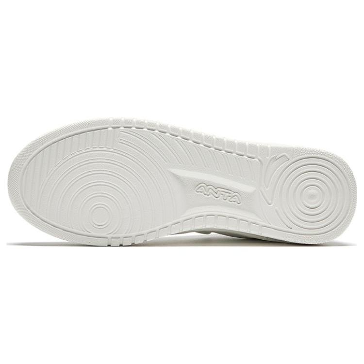 Anta Relaxed Synthetic Leather Abrasion Resistant Height Increasing Low Top Skateboard Shoes Women's White 922418001Q-1