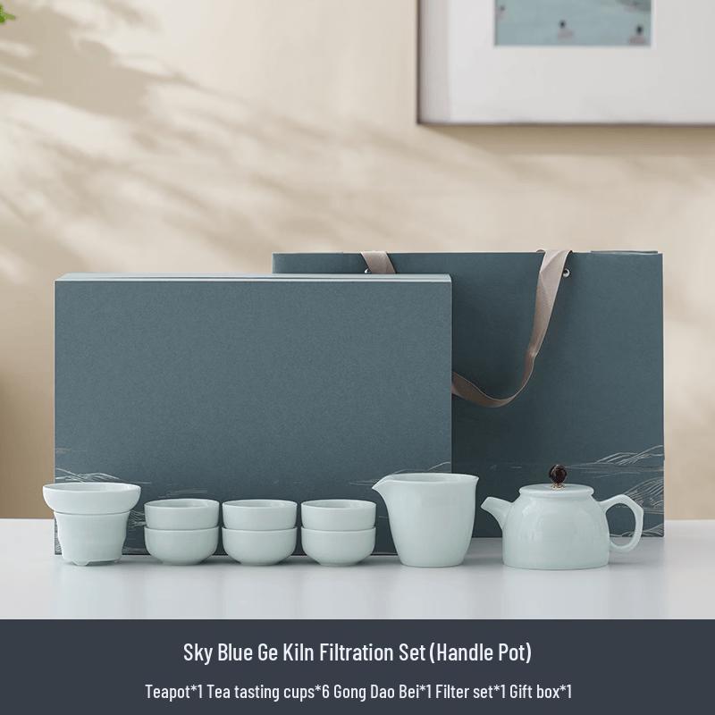 Chinese Ge Kiln Celadon Ceramic Tea Set