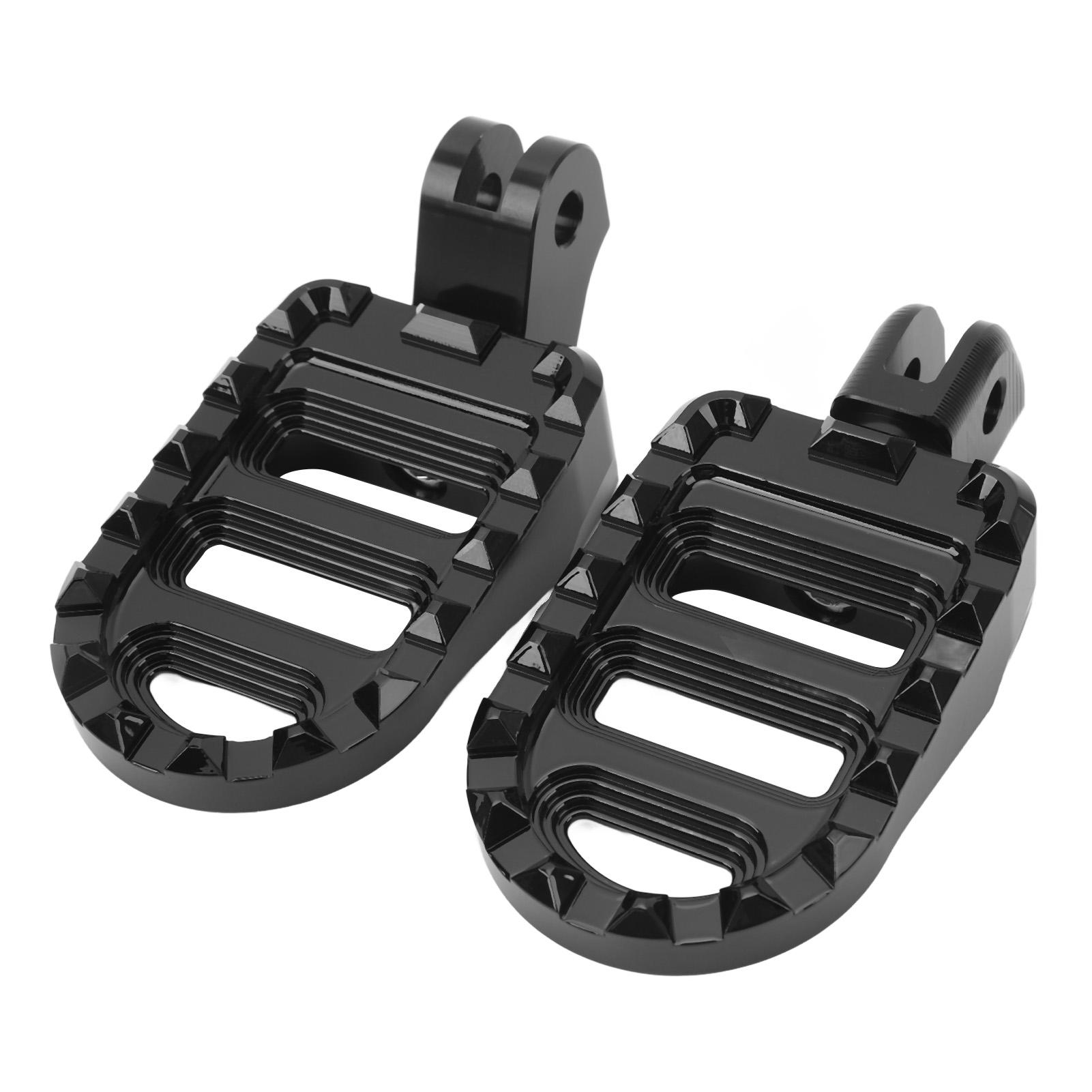 1 Pair of Front Foot Pegs Aluminum Anti Slip Motorcycle Front Footrest Pedal Set for Motorbike Black