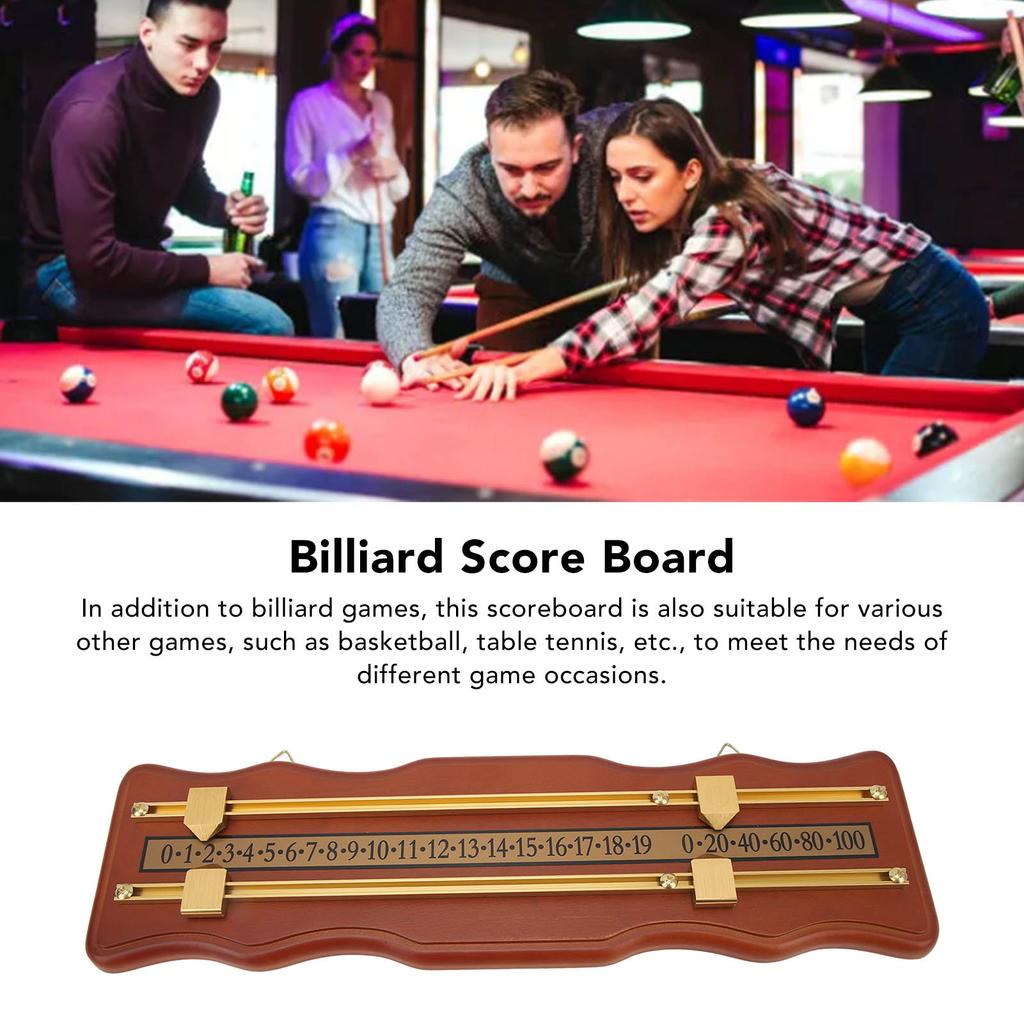 Billardspiel Zähler 2 Spuren Wellenförmige braune mitteldichte Faserplatte Billard Anzeigetafel für Heim-Club-Zubehör