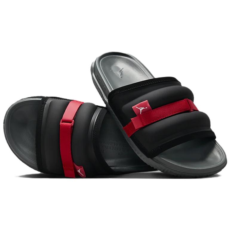 Jordan Super Hra Pohodlné Měkké Protiskluzové Sandály Pánská Obuv Černá Červená DM1683-060