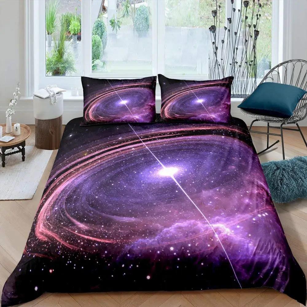 Comforter Galaxy 3D Printed Space Themed Bedding Set Kid Boy Galaxy Series Universe Pattern Polyester For Girl