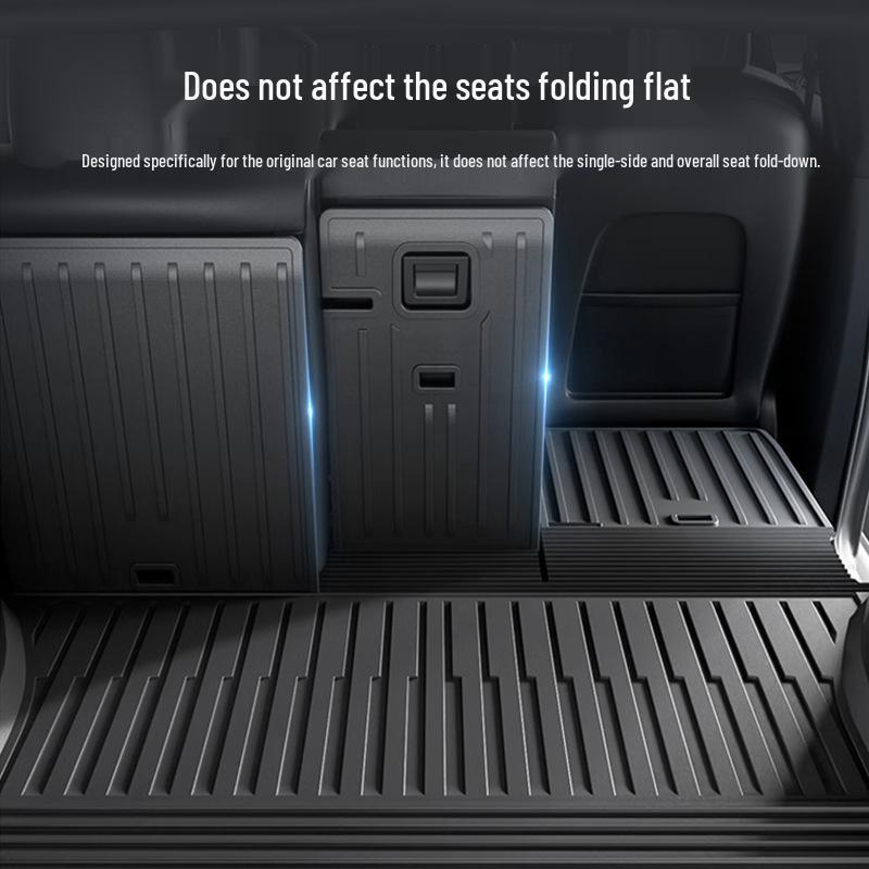 Tesla Model Y Trunk and Front TPE Mat Set - One-Piece Rear Tail Box Mat Accessory