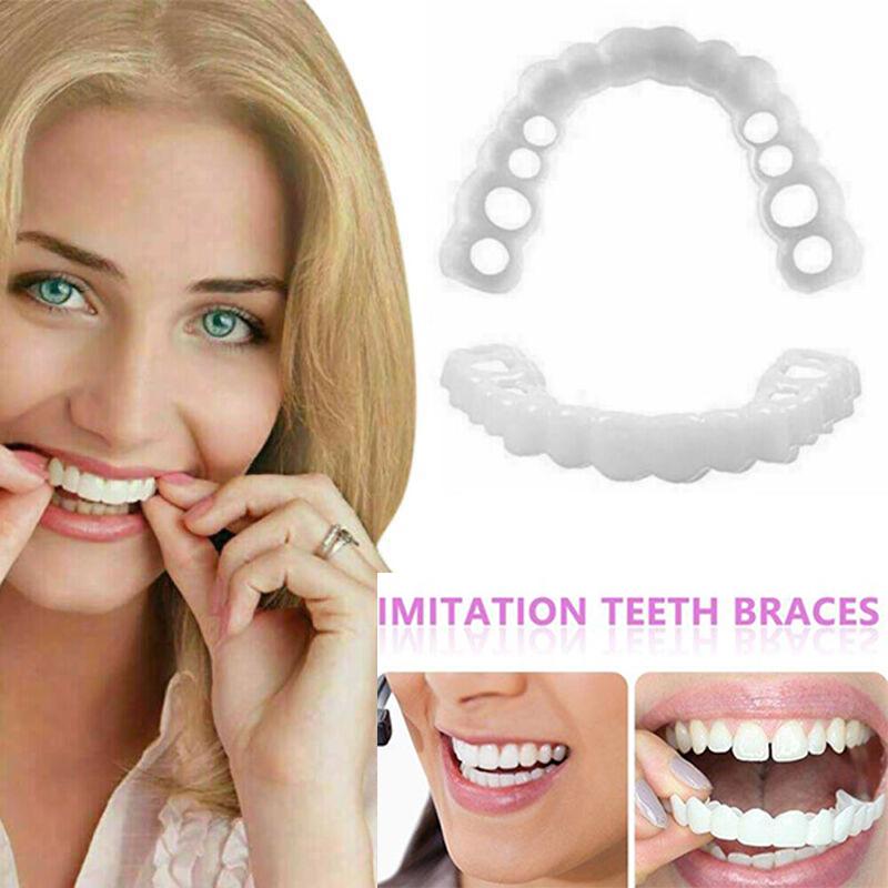 Buy Unisex Plastic False Teeth Straight Tooth Veneers Cover Simulation