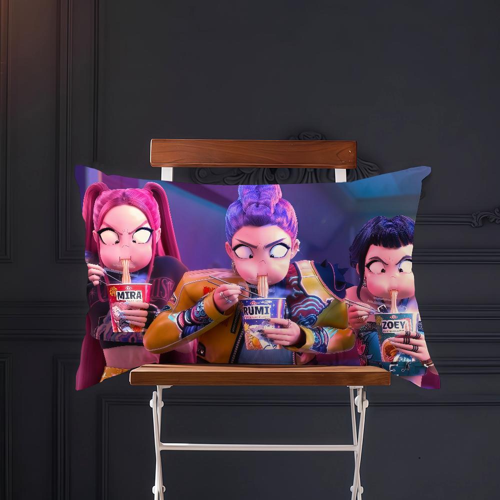 Anime Funny Meme K-Kpops D-Demon H-Hunters Cushion Cover Rectangle Pillow Cover Home Sofa Living Room Coffee Shop Pillowcase