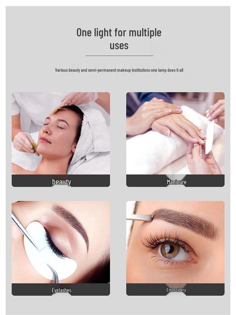 Luce Beauty LED Tricolore a Mezzaluna per Skincare, Extension Ciglia e Tatuaggi