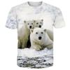 3D Digital Printing Men's Short Sleeves Polar Bear T-Shirt