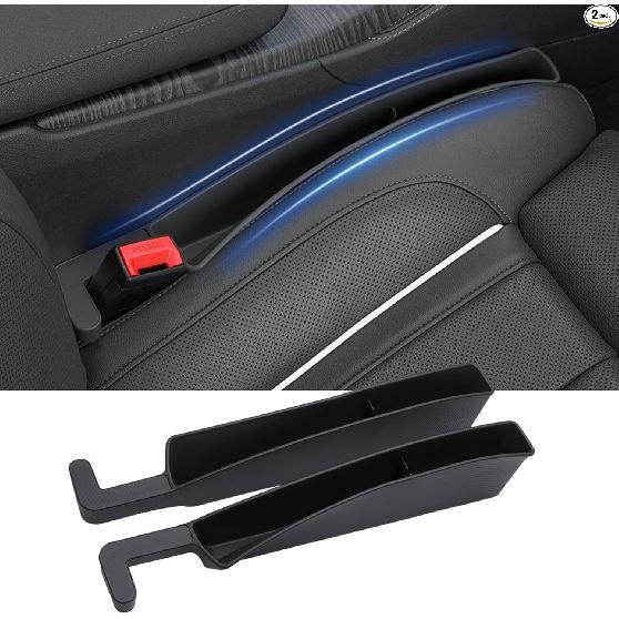 Seat Gap Filler, Seat Gap Organizer with Phone Holder, Car Seat Black