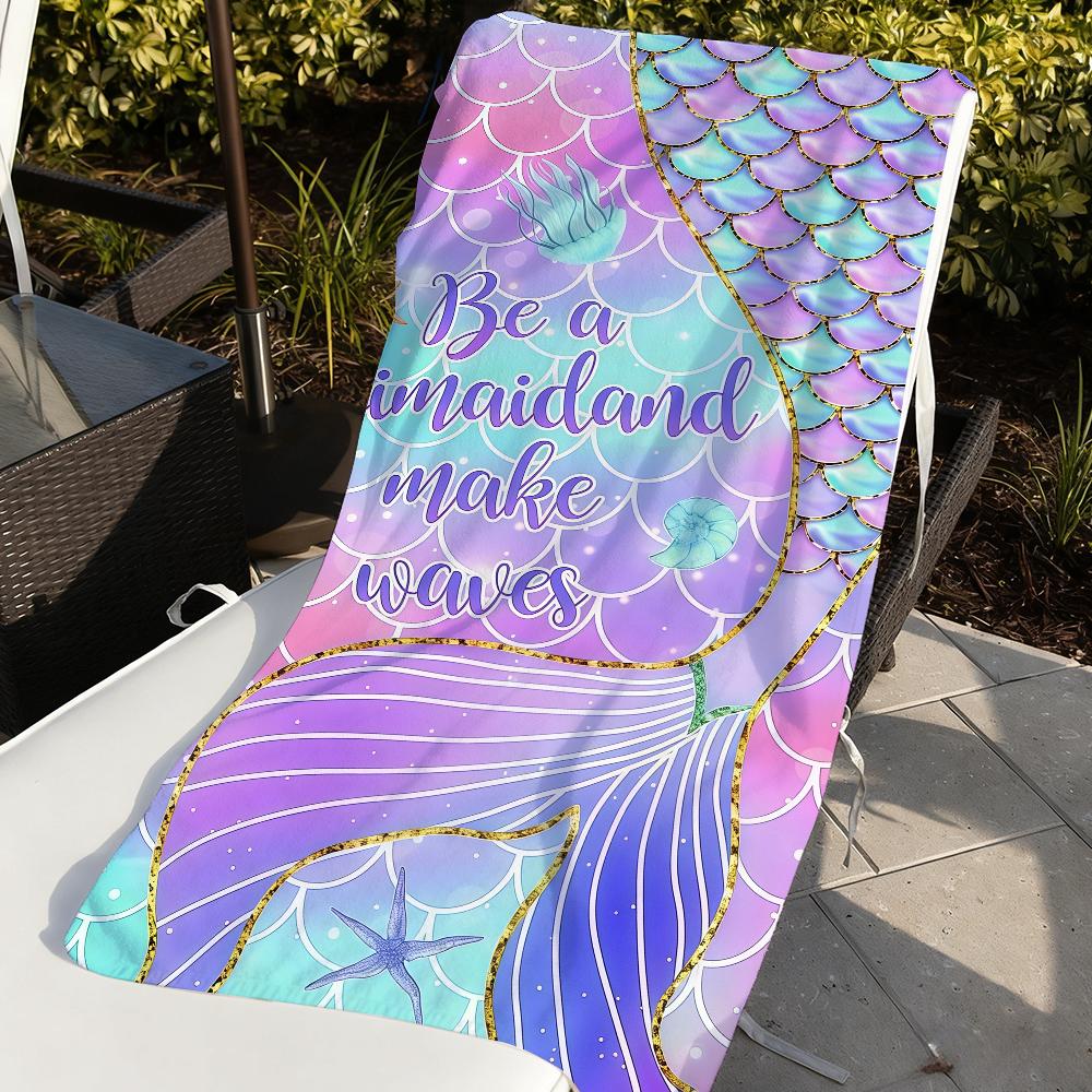 The Enchanting Mermaid Shines Towel Quick Drying Beach Towels Are Suitable For Swimming Pools Camping Yoga And The Gym