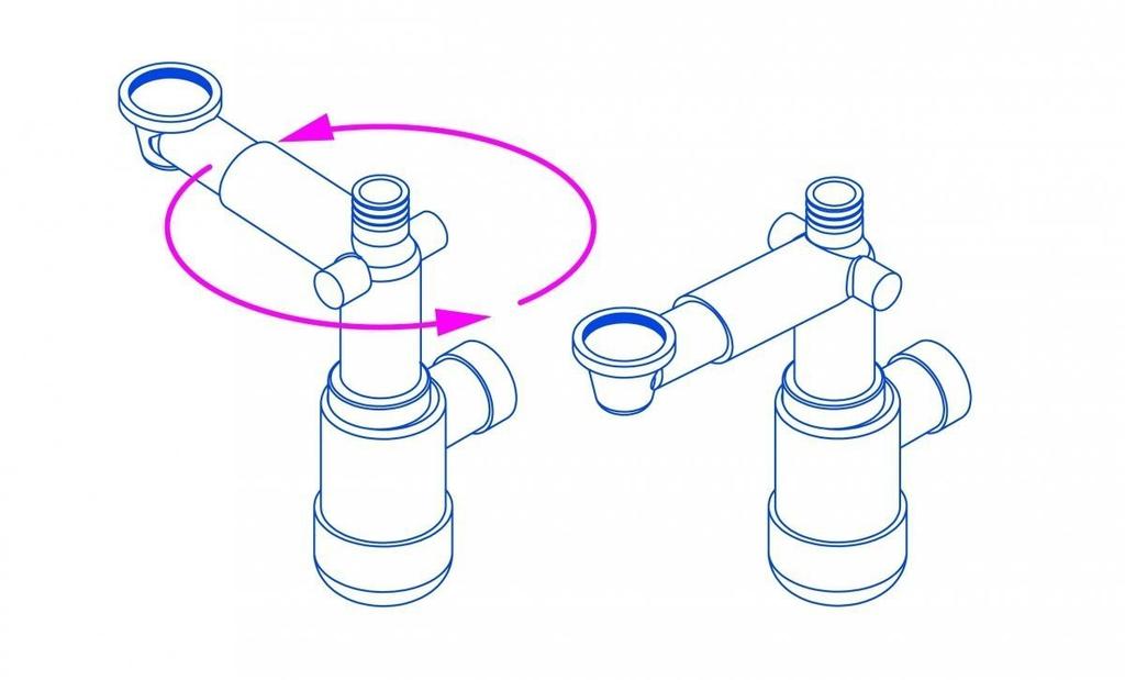 Space-saving telescopic siphon - space saver