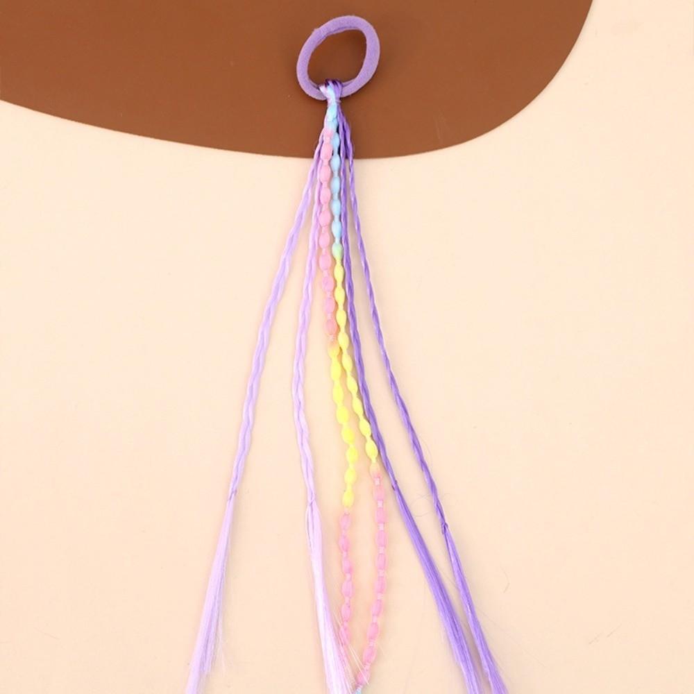12pcs Tangle-Free Design Braided Hair Extensions Colorful Ponytail Holders  Fashion-Forward Tweens