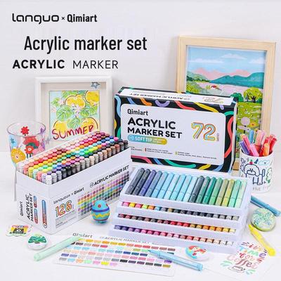 Blue Fruit M520 Water-Based Acrylic Marker, 126 Washable Colors, Soft Tip, Stackable Design for Art & Painting