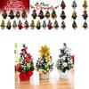 Adorable 20cm Christmas Tree For Holiday Decoration Available In Beautiful Gold Red And Silver With Soft Cloth Base