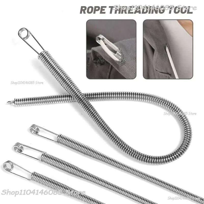 Multipurpose Rope Threading Tool DIY Bendable Spring Drawstring Threader Clip Sewing Needle for Pulling Ropes Elastic Band Craft